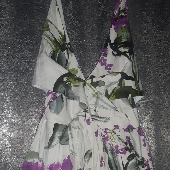 Floral Halter Mini Party Dress - Picture 5 of 7